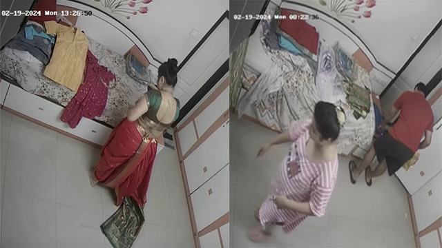 Hottest Bhabi Changing Dress 4 Clips Cctv Captured